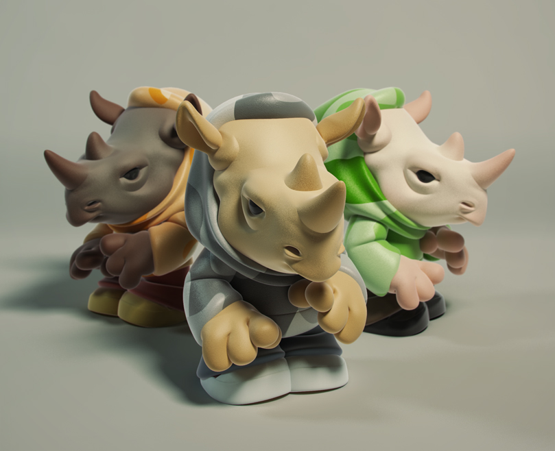 Urban Vinyl Cute Rhino Toy Design