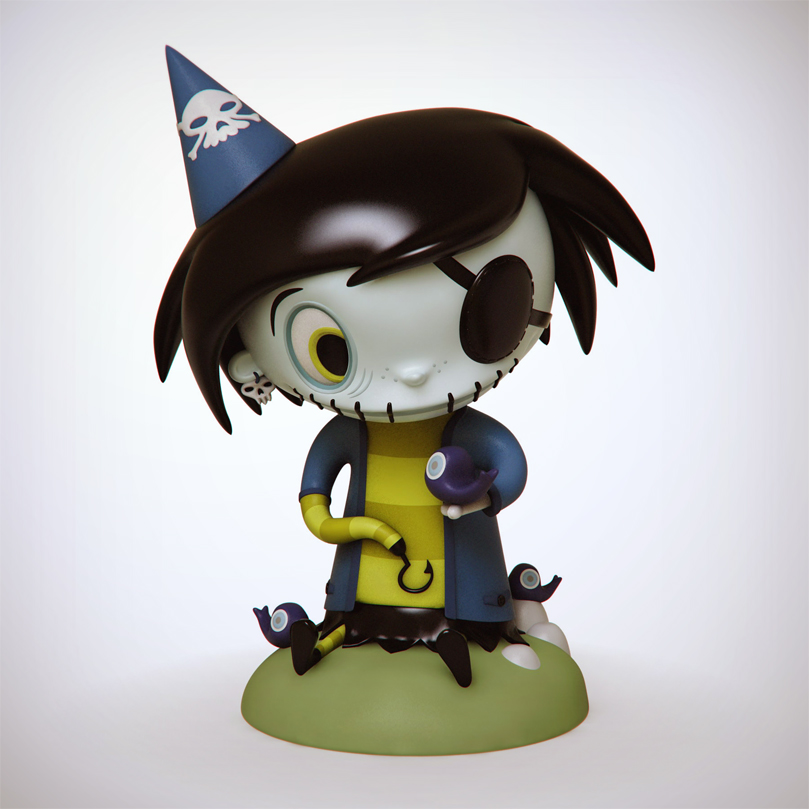 Scary Girl Resin Statue